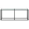 vidaXL Console Table White Marble 200x35x75.5cm Tempered Glass