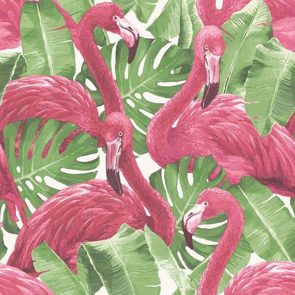 Noordwand Wallpaper Flamingo and Monstera Pink