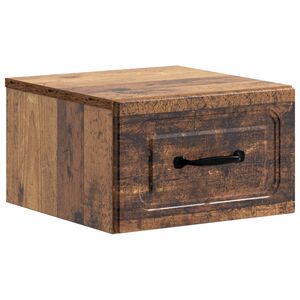 vidaXL Wall-Mounted Bedside Cabinet Old Wood 34.5 x 33 x 20 cm