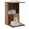 vidaXL Side Table with Wheel Old Wood 40 x 35 x 60 cm Engineered Wood