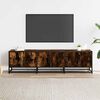 vidaXL TV Cabinet Smoked Oak 150x35x41 cm Engineered Wood and Metal