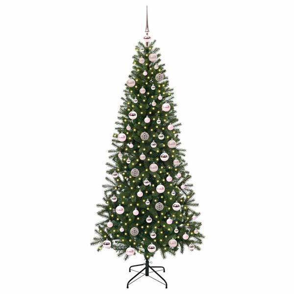 vidaXL Artificial Christmas Tree with 300 LEDs Green 180 cm PE and PVC