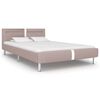 vidaXL Bed Frame with LED without Mattress Cappuccino 135x190 cm Double