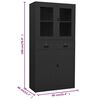 vidaXL Office Cabinet Anthracite 90x40x180 cm Steel and Tempered Glass