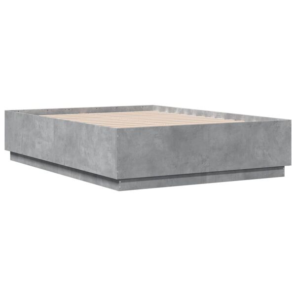 vidaXL Bed Frame without Mattress Concrete Grey 140x190 cm
