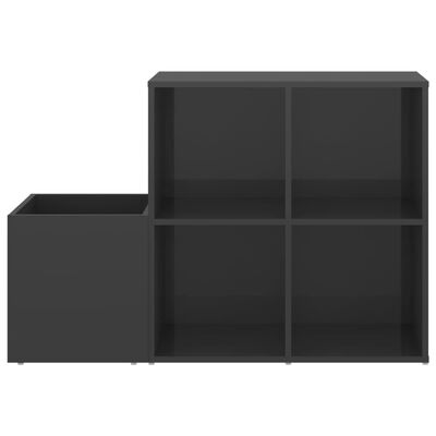 vidaXL Hall Shoe Cabinet High Gloss Grey 105x35.5x70 cm Engineered Wood