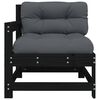 vidaXL Garden Chairs with Cushions 2 pcs Black Solid Wood Pine