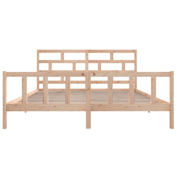 vidaXL Bed Frame without Mattress Solid Wood Pine Super King