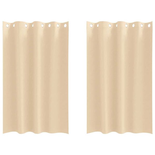vidaXL Blackout Curtains with Rings 2 pcs Cream 175 x 140 cm Polyester