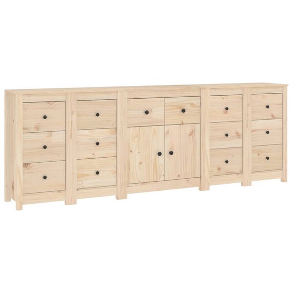 vidaXL Sideboard 230x35x80 cm Solid Wood Pine