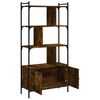 vidaXL Bookcase with Doors Smoked Oak 76.5x30x154.5 cm Engineered Wood