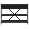 vidaXL Console Table with Drawer Black Oak 100 x 34.5 x 75 cm Wood