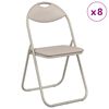 vidaXL Folding Chair 8 pcs Sand 48 x 43.5 x 81 cm Faux Leather