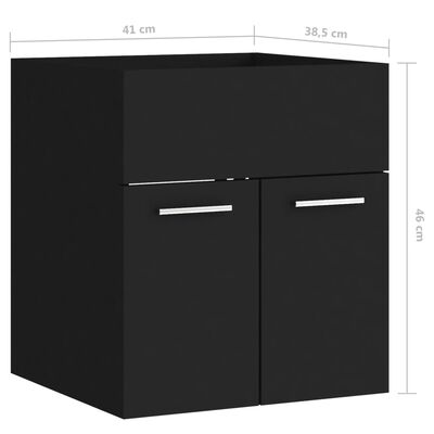 vidaXL Sink Cabinet Black 41x38.5x46 cm Engineered Wood