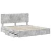 vidaXL Storage Bed Concrete Grey 180 x 200 cm Engineered Wood