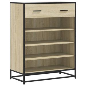 vidaXL Shoe Cabinet Sonoma Oak 75x38x97.5 cm Engineered Wood and Metal