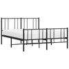 vidaXL Metal Bed Frame without Mattress with Footboard Black 160x200cm