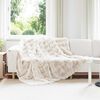 vidaXL Faux Rabbit Fur Blanket White 240 x 270 cm Polyester