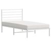 vidaXL Metal Bed Frame without Mattress with Headboard White 80x200cm