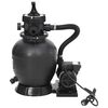 vidaXL Pool Sand Filter with 6-Way Valve Black