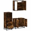 vidaXL 3 Piece Bathroom Furniture Set Smoked Oak Engineered Wood