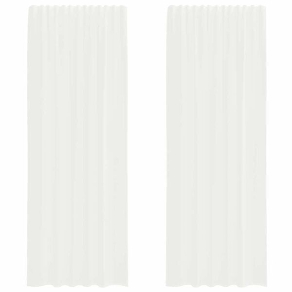 vidaXL Voile Curtains with Rod Pockets 2 pcs White