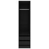 vidaXL Wardrobe with Drawers Black 50x50x200 cm Engineered Wood