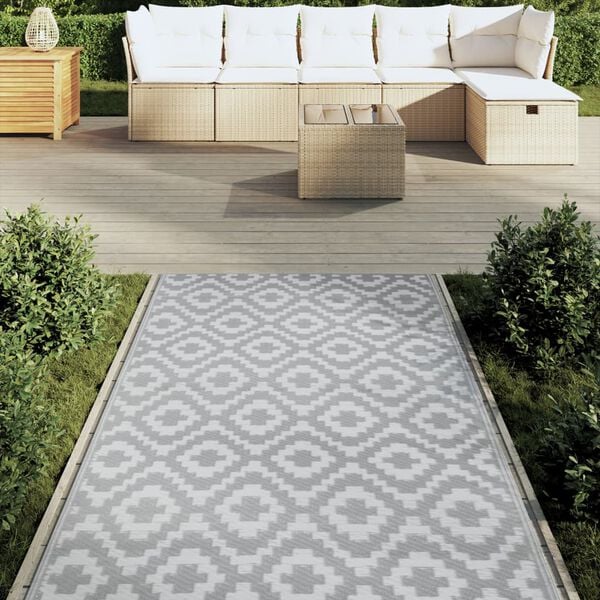 vidaXL Outdoor Carpet ARAKIL Grey 120x180 cm PP