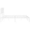 vidaXL Metal Bed Frame without Mattress with Headboard White 200x200cm