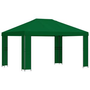 vidaXL Gazebo 4 x 3 m Green Polyester and Steel 190 gsm