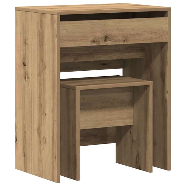 vidaXL Dressing Table Artisan oak 60 x 40 x 75 cm Engineered wood