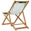 vidaXL Folding Beach Chair Leaf Pattern Solid Wood Eucalyptus and Fabric