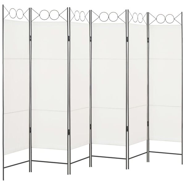 vidaXL 6-Panel Room Divider White 240x180 cm