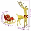 vidaXL Reindeer Pull Sleigh Warm white 70 x 26 x 128.5 cm Fabric