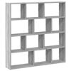 vidaXL Wall Cube Shelf 12 Compartments Grey Sonoma Engineered Wood