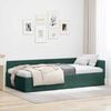 vidaXL Corner Bed Frame Dark Green 100 cm x 200 cm Velvet