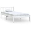 vidaXL Bed Frame without Mattress White Solid Wood 100x200 cm