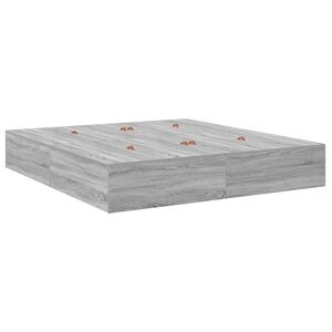 vidaXL Storage Bed Frame Grey Sonoma 180 x 200 cm Engineered Wood