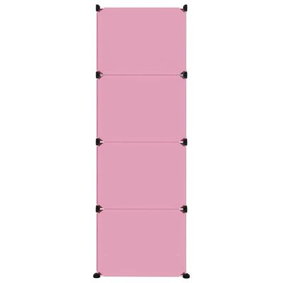 vidaXL Cube Storage Cabinet for Kids with 12 Cubes Pink PP