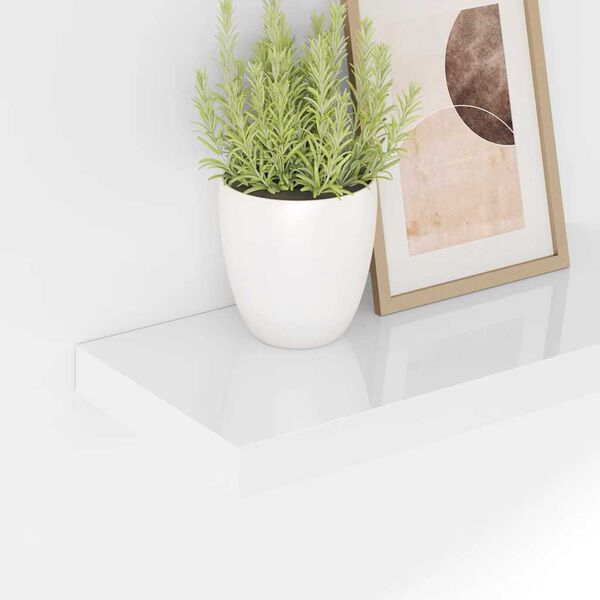 vidaXL Floating Wall Shelves 4 pcs High Gloss White 50x23x3.8 cm MDF