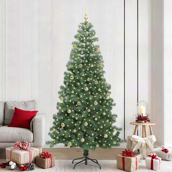 vidaXL Christmas Tree with 300 LEDs with Stand Green 240 cm PVC