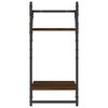 vidaXL 4 Piece Wall Shelf Set with Bars Brown Oak Engineered Wood