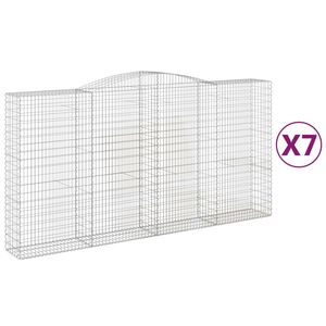 vidaXL Arched Gabion Baskets 7 pcs 400x50x200/220 cm Galvanised Iron