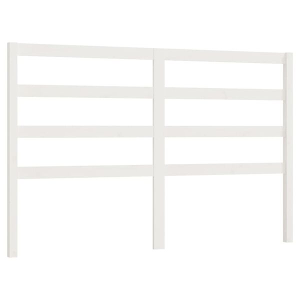 vidaXL Bed Headboard White 146x4x100 cm Solid Wood Pine