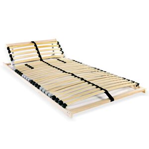vidaXL Slatted Bed Base without Mattress with 28 Slats 7 Zones 90x200 cm