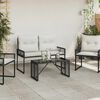 vidaXL Outdoor Table Black 80 x 40 x 40 cm PE Rattan and Glass