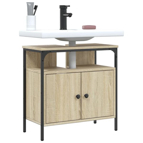 vidaXL Bathroom Sink Cabinet Sonoma Oak 60x30x60 cm Engineered Wood