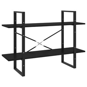 vidaXL 2-Tier Book Cabinet Black 100x30x70 cm Solid Pine Wood