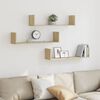 vidaXL Wall Shelves 3 pcs Sonoma Oak 80x18x18 cm Engineered Wood