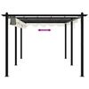 vidaXL Garden Gazebo with Retractable Roof Cream 3x6 m Aluminium